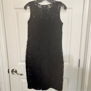 Talbots Elegant‎ Black Lace Sheath Dress 4 Petite
